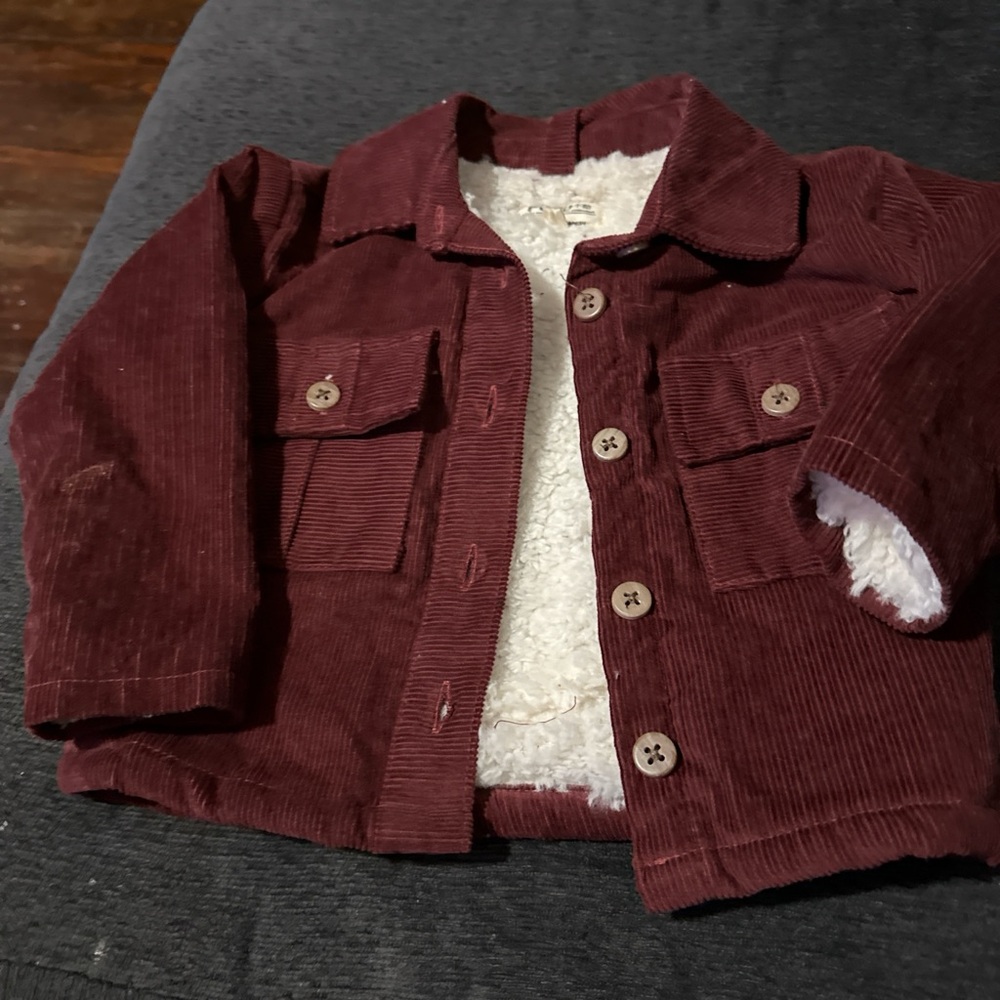 Kids Corduroy Jacket - Deep Red